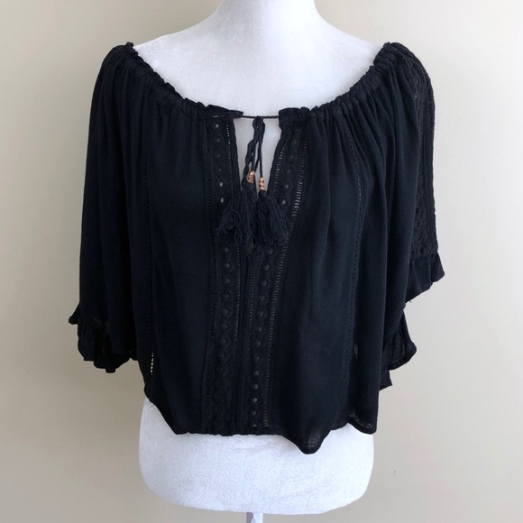 Surf Gypsy Tops - Surf Gypsy Off The Shoulder Boho Beach Crochet Top